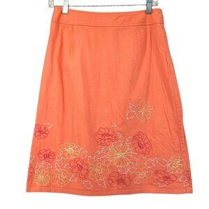 Pendleton Women's Cotton Blend Skirt- Peach  Embroidered -Size 8